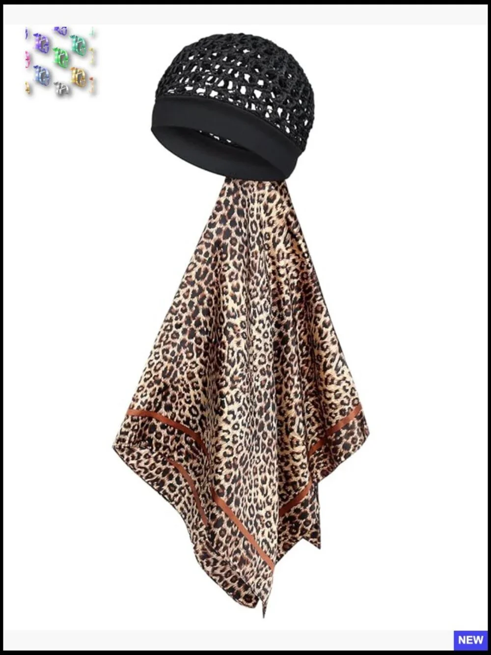 Satin Hair Wrap Scarf with Net for Sleeping Travel Silk Press Protective